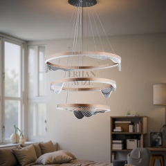 EASL-6206 3 Katlı Sarkıt LED Rose Gold Avize