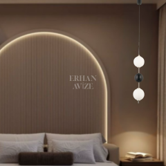 EAQ-03 Tekli Sarkıt 3 Toplu LED Siyah-Beyaz Avize