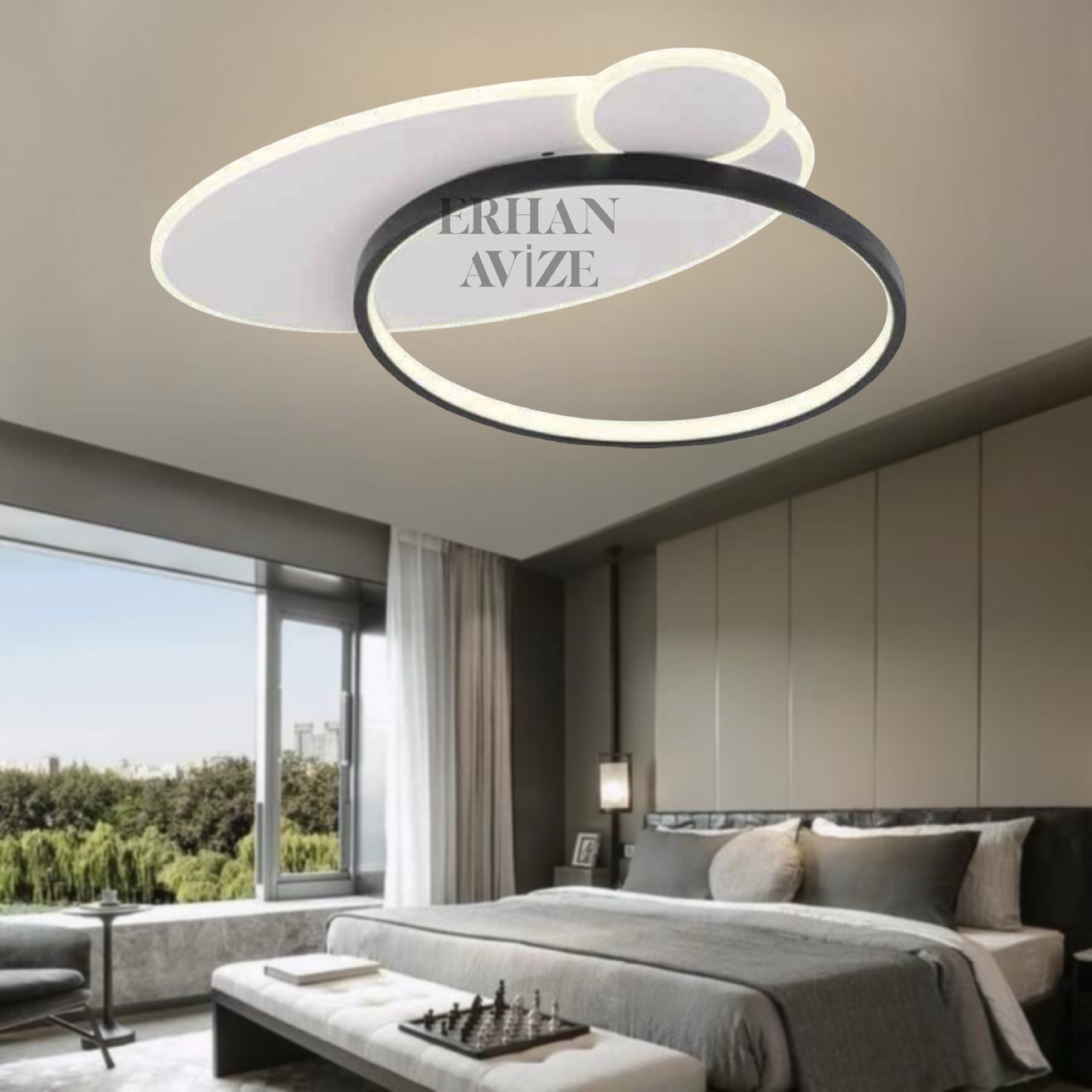 EANS-765 Plafonyer LED Siyah-Beyaz Avize