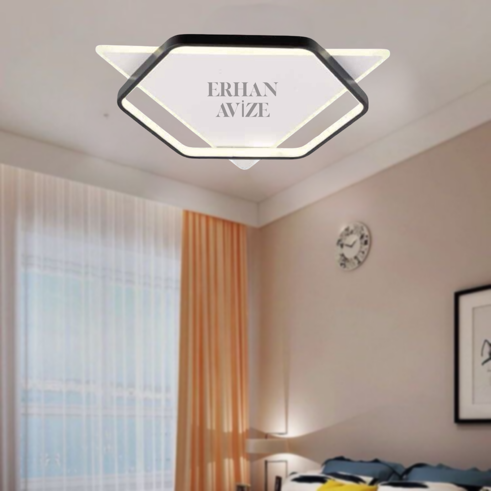 EANS-761 Plafonyer LED Siyah-Beyaz Avize