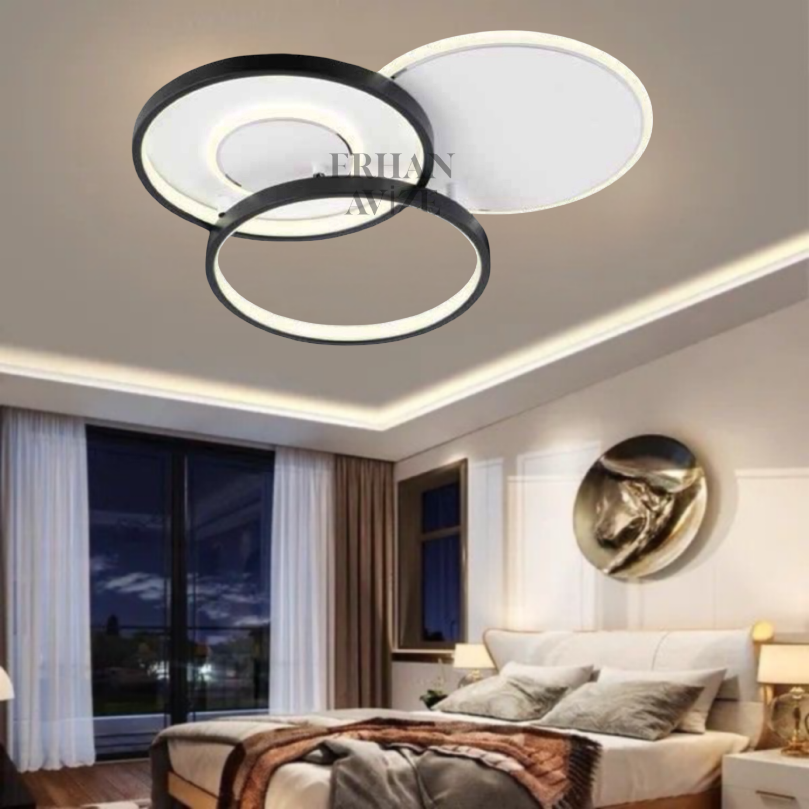 EANS-797 Plafonyer LED Siyah-Beyaz Avize