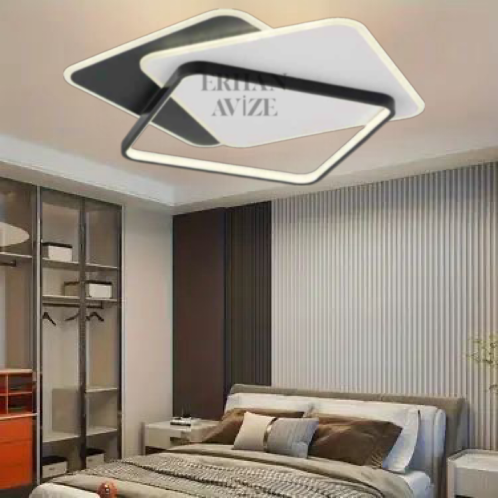 EANS-760 Plafonyer LED Siyah-Beyaz Avize