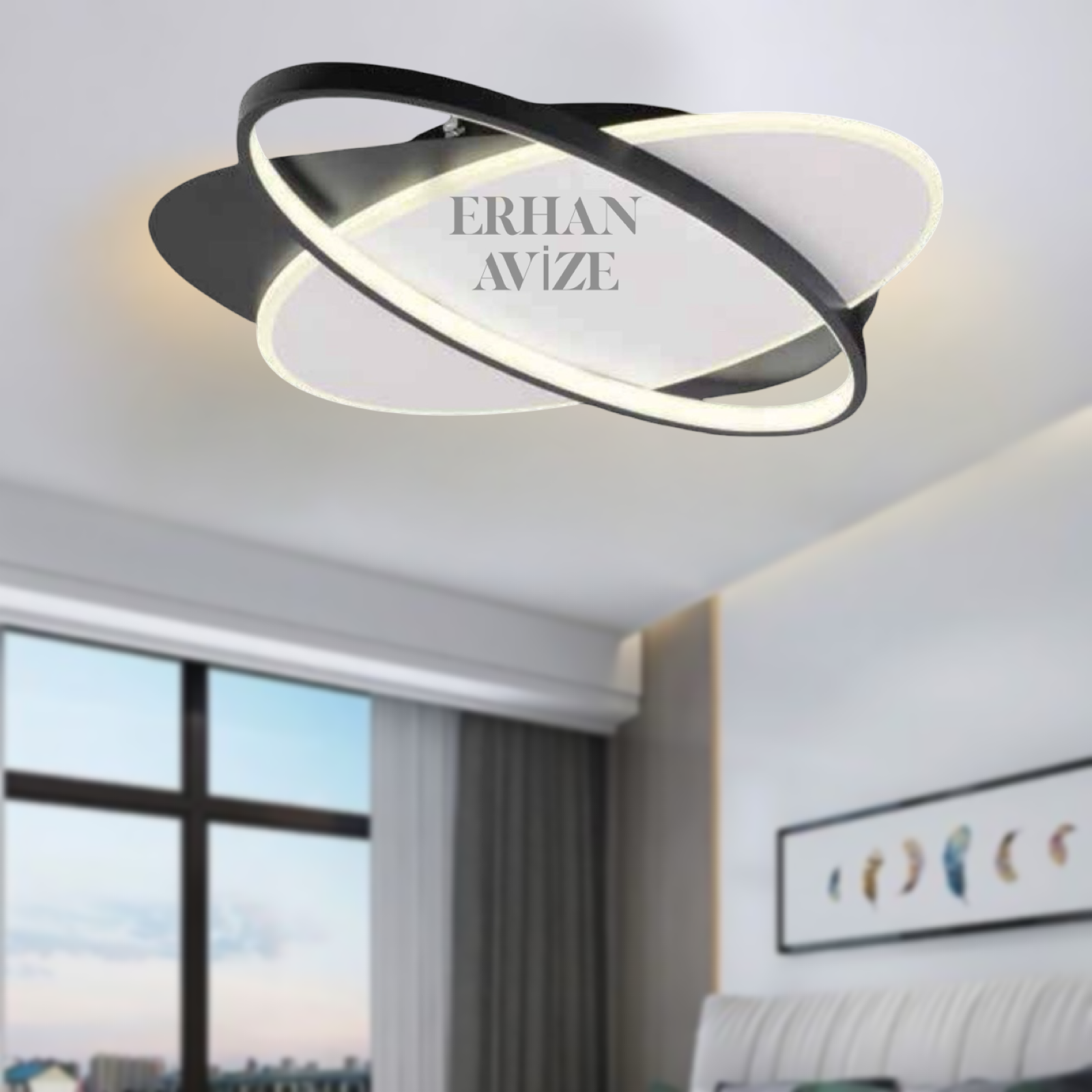 EANS-760 Plafonyer LED Siyah-Beyaz Avize