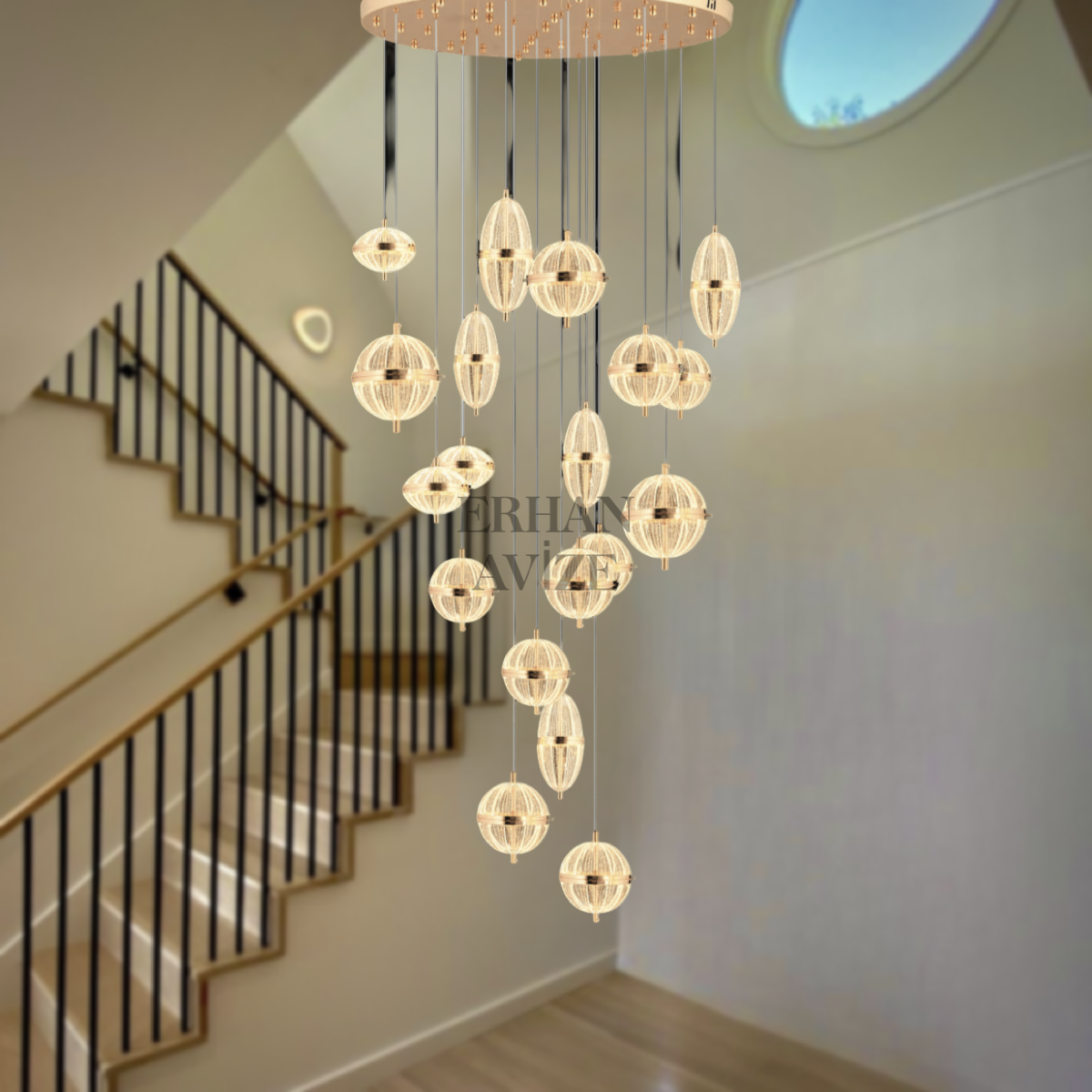 EASD-293-294-295 80’lik Gold Sarkıt LED Avize