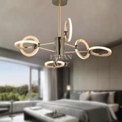 EANS-035 6 Kollu Füme Gold LED Avize