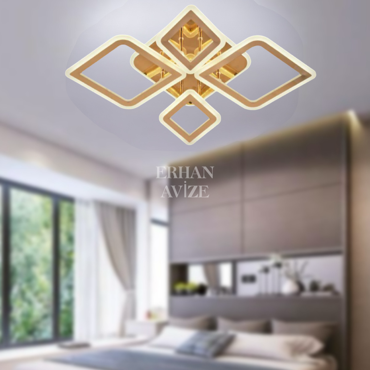 EAEP-28 4’lü Plafonyer Gold LED Avize