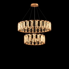 EASD-428 İkili Gold Kristal Detaylı LED Avize