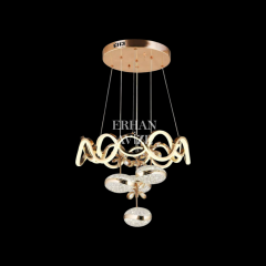 EANS-39 55’lik Sarkıt Cam Toplu Gold LED Avize