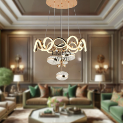EANS-39 55’lik Sarkıt Cam Toplu Gold LED Avize
