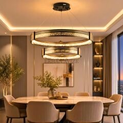 EASD-418 Çift Katlı 80'lik Pleksi Glass LED Avize