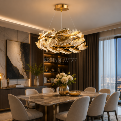 EASD-423 Gold İşlemeli LED Avize