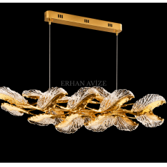 EASD-423 Yemek Masası Gold İşlemeli LED Avize