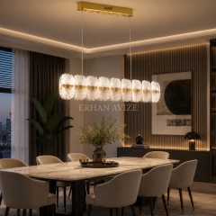 EASD-405 Yemek Masası Luxury Collection Gold LED Avize