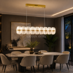 EASD-405 Yemek Masası Luxury Collection Gold LED Avize