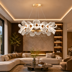 EASD-391 80'lik Midye Kabuğu Model Gold LED Avize