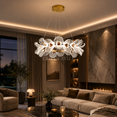 EASD-391 80'lik Midye Kabuğu Model Gold LED Avize