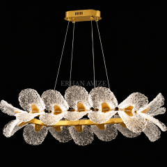 EASD-391 Midye Kabuğu Yemek Masası Gold LED Avize