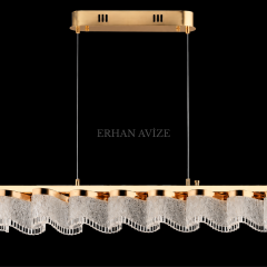 EASD-411 Yemek Masası Gold İşlemeli LED Avize