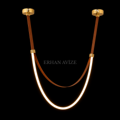 EASD-446 Tekli Ahşap Kemer Model LED Avize