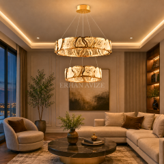 EASD-494 80+50cm Toprak Gold LED Avize