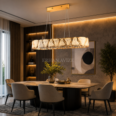 EASD-494 Yemek Masası Toprak Gold LED Avize