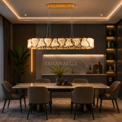 EASD-494 Yemek Masası Toprak Gold LED Avize