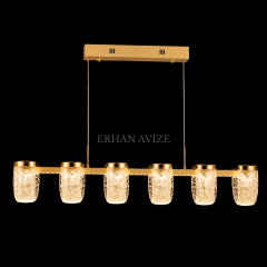 EASD-413 Yemek Masası Kristal Gold LED Avize