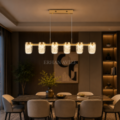 EASD-413 Yemek Masası Kristal Gold LED Avize