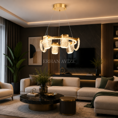 EASD-413 60'lık Kristal Gold LED Avize