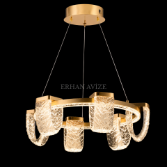 EASD-413 60'lık Kristal Gold LED Avize