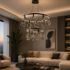 EASD-438 Çift Katlı Siyah LED Avize