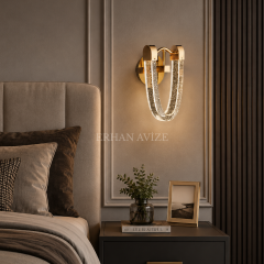 EASD-523 Kristal U Tasarım Gold LED Aplik