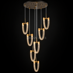 EASD-535 6'lı Kristal Sarkıt Gold LED Avize