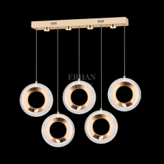 EASD-231 Yemek Masası 5’li Sıralı Gold LED Avize