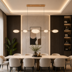 EASD-429 Yemek Masası Gold LED Avize