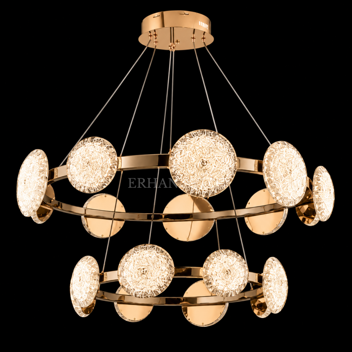 EASD-429 İki Katlı Gold LED Avize