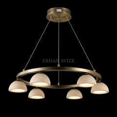 EASD-453 Yuvarlak Mermer Tasarımlı Modern LED Avize