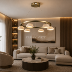 EASD-453 Yuvarlak Mermer Tasarımlı Modern LED Avize