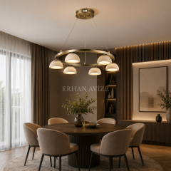 EASD-453 Yuvarlak Mermer Tasarımlı Modern LED Avize