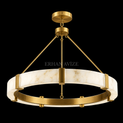 EASD-412 70'lik Yuvarlak Mermer Model LED Avize