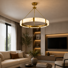 EASD-412 70'lik Yuvarlak Mermer Model LED Avize