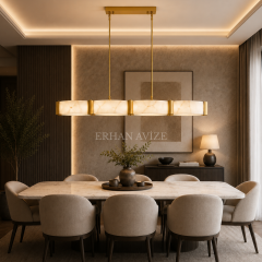EASD-412 Yemek Masası Mermer Model LED Avize