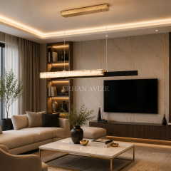 EASD-435 Yemek Masası Mermer Detaylı Modern LED Avize
