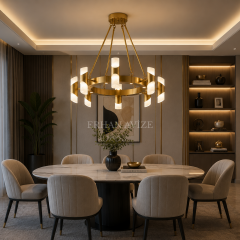 EASD-443 Yuvarlak Mermer Model Modern LED Avize