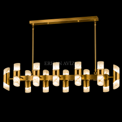 EASD-443 Mermer Tasarım Yemek Masası Modern LED Avize