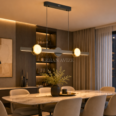 EASD-493 Yemek Masası Siyah Kasa Modern LED Avize