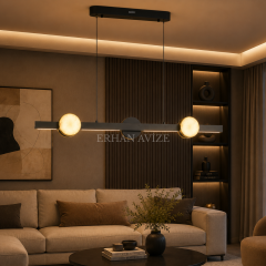 EASD-493 Yemek Masası Siyah Kasa Modern LED Avize