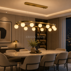 EASD-445 Yemek Masası Camlı Modern Eskitme Sarkıt Avize
