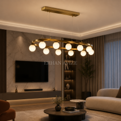 EASD-445 Yemek Masası Camlı Modern Eskitme Sarkıt Avize