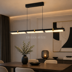 EASD-497 Modern Yemek Masası Mermer LED Avize